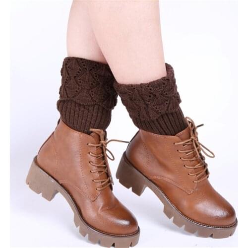 Boot Socks Women Ladies Crochet Knitted Shell Design Boot Cuffs Toppers Knit Leg Warmers Winter Short Liner Boot Socks