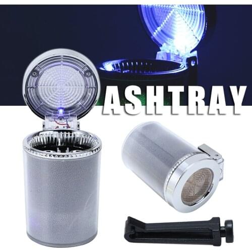 New Arrival Car Cigarette Ashtray Blue LED Light Cigarette Cylinder Fit for Most Auto Vehicle Car Cup Holder
