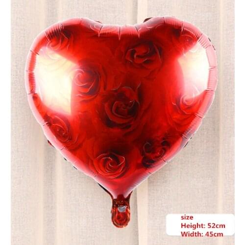The new 18-inch heart-shaped roses decorated birthday balloons holiday party balloons wholesale childrens toy