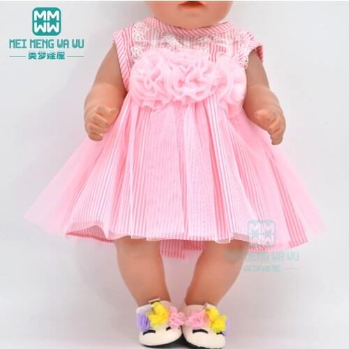 Clothes for doll fit 43cm baby toy new born doll and 45cm American doll Rose Pink Air Force Uniform Three-Piece Set