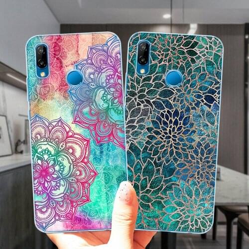 Floral Mandala Lace Flower Clear Soft Silicone Case Cover For Huawei P40 Lite E Pro Plus P10 P20 Lite P30 Lite Pro Y9 Y5 Prime