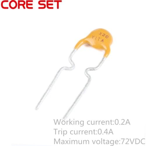 10PCS 72V 0.2A 200MA PPTC Resettable Fuse RXEF020 XF020 Pitch 5mm