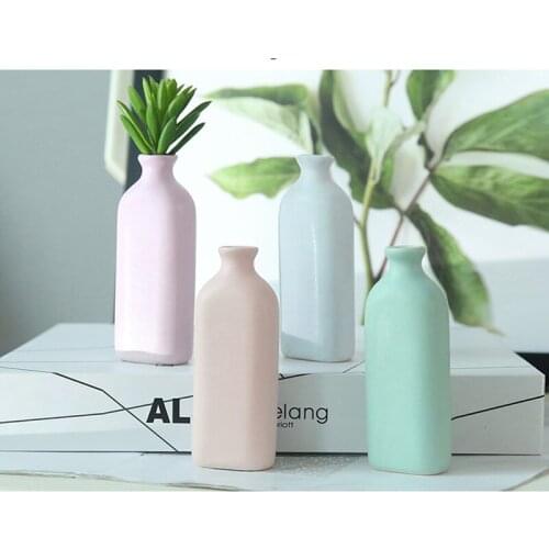 Modern Simple Ceramic Vases Tabletop Flower Vase Fashion Flowerpot Creative Wedding Gifts Home Office Decor E2S