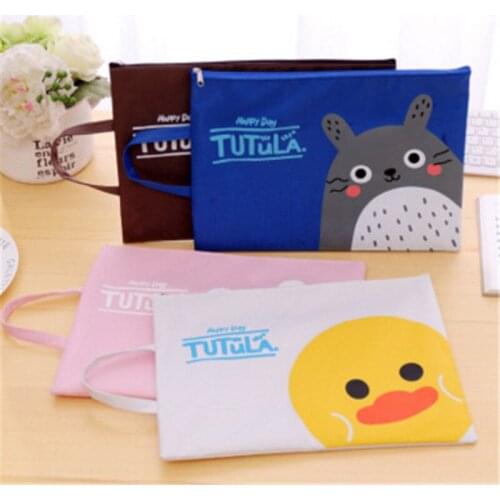 DL Cute cartoon cat eyes hand Oxford cloth bag paper A4 data file bag factory direct sales cute rabbit duck bag