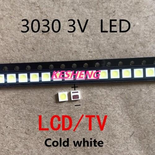 EVERLIGHT 30pz Retroilluminazione A LED 1 W 3030 3 V bianco Freddo 80-90LM TV Application nuovo