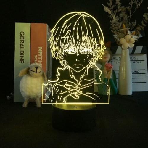Tokyo Ghoul Ken Kaneki 3d Lamp for Bedroom Decor Night Light Cool Birthday Gift Acrylic Led Night Light Anime Tokyo Ghoul