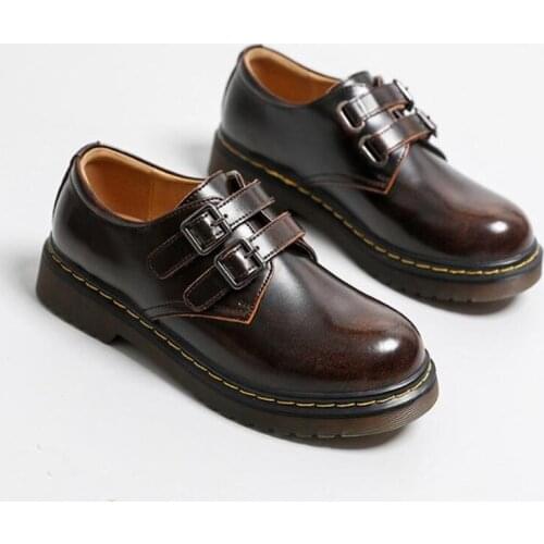 Retro Black Loafer Shoes Women Brown Flat Shoes Ladies New Round Toe Lace Platform Casual Shoes Spring Brock Womens Shoes