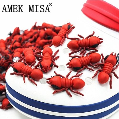 3D Fire Ant PVC Shoe Decorations 1pcs High Imitation Lifelike Shoe Buckles Accessories Charm Accessory fit Croc JIBZ Kids Antman
