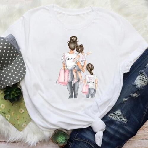 Women Mom Super Cute Mama Cartoon Camisetas Fashion Casual Mother Graphic Tees Clothes Print Tops Lady Female T Shirt T-Shirt