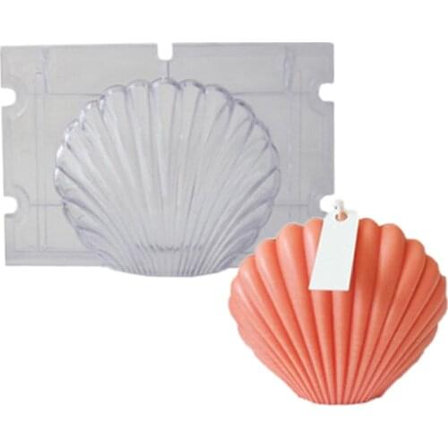 1pc DIY Aromatherapy Handmade Candle Moulds Large Seashell Shell Candle Mould Plastic Material 3D Cube Aromatherapy Candle Mold