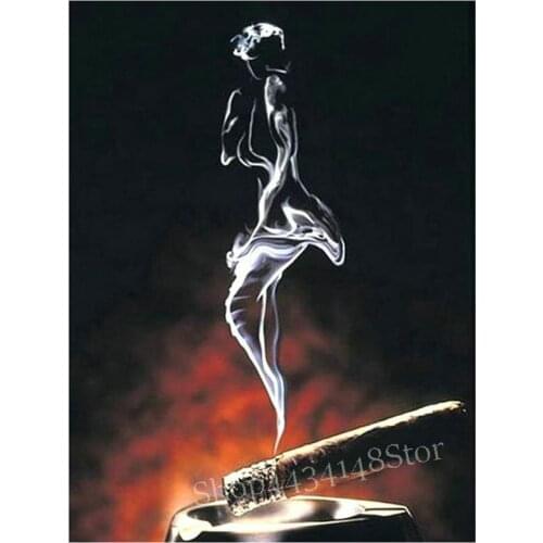 5d diy diamond painting smoke woman full square 3D diamond mosaic rhinestone artwork stick drill embroidered decoration