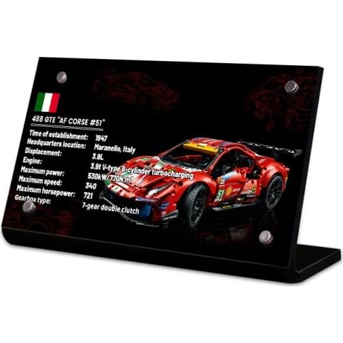 The Acrylic Display Stand Brand For Tech 488 GTE Car “AF Corse #51” 42125 Toys Building Blocks