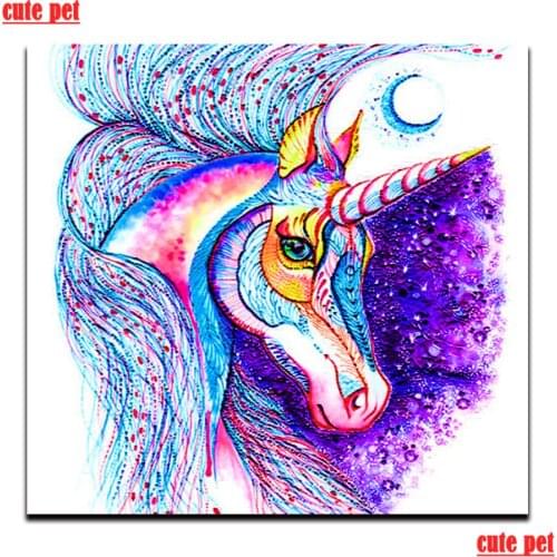 Full Square Drill Color unicorn 5D DIY Diamond Painting Embroidery Cross Stitch Needlework Mosaic Painting Decor child Gift