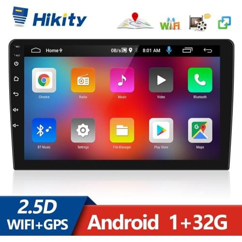 Hikity Android 10 Microphone 2 Din Android GPS Car Stereo Receiver 10.1 inch Video Multimedia Player For Nissan Toyota Lada Kia