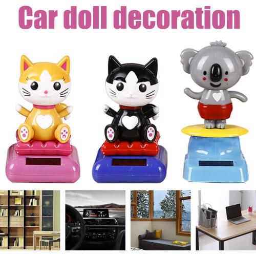 Car Doll Car Interior Cartoon Jewelry Halloween Gift Solar Shaking Head Lucky Cat Innovative Solar Powered Car Decoration
