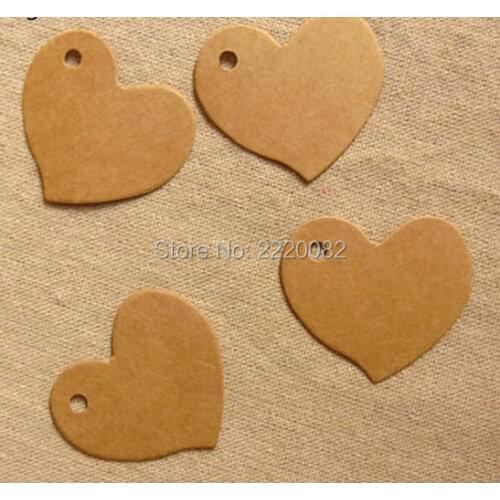 Free shipping in stock blank tag 350gsm craft paper 4.2x4cm 500 pcs a lot DIY gift tag/paper card hang label/heart shape tag