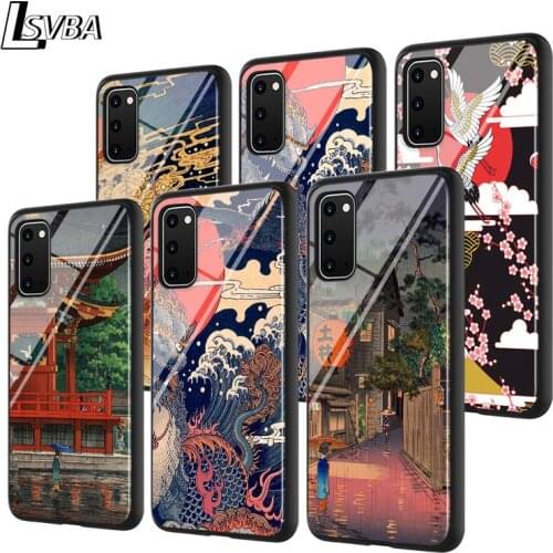 Japanese Art For Samsung Galaxy A71 A51 (5G) A41 A31 2020 A21S A11 A90 A70S A10S A30S A50S Gloss Black Phone Case
