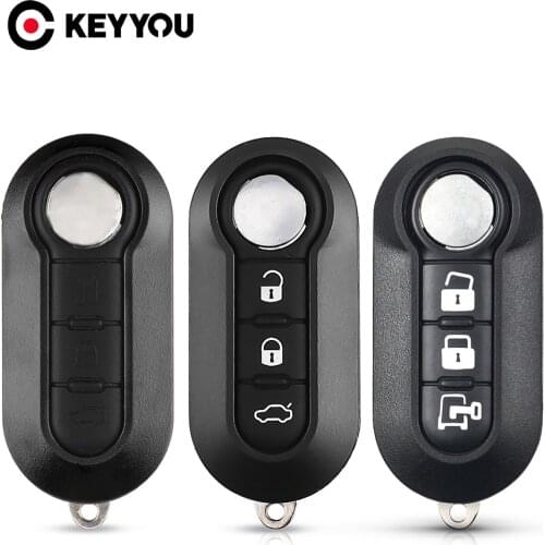 KEYYOU Remote Car key Shell Case For Fiat 500 Panda Punto Bravo Ducato Peugeot Boxer Citroen Jumper Auto Uncut Blade 3 Buttons