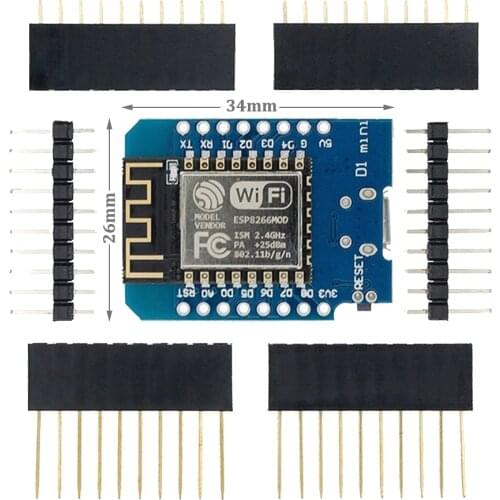 D1 Mini - Mini NodeMcu 4M Bytes Lua WIFI Internet of Things Development Board Based ESP8266 WIFI Module