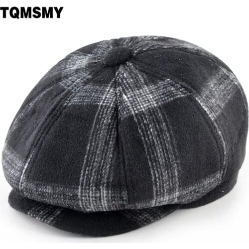 Double layer winter hats for men plus velvet newsboy caps Retro Style Octagonal cap keep warm man hats Thickened flat cap