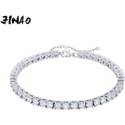 JINAO NEW AAA CZ HIP HOP High Quality Personality Iced Out 5mm Tennis With 1.5inch Tail chain Anklet Men and Women Jewelry