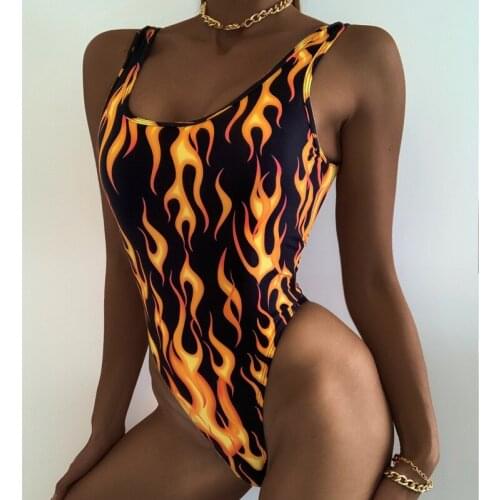 Summer Sexy Print One-Piece Swimsuit Closed Female Swimwear Push Up Body Womens Swim Wear Bathing Suit Beach Pool Bather 2021