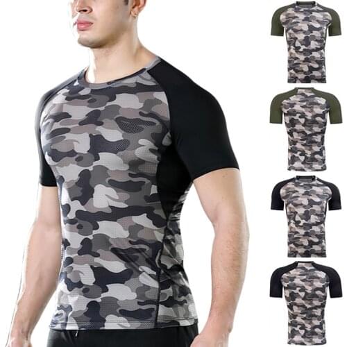 Male Gym Shirt Running Sport Shirt Men Slim Fit Fitness T Shirt Compression Top Men Sportwear Gymwear Running Tops