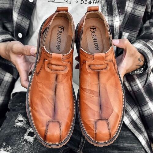 British Male Ankle Boots Outdoor Footwear Sneakers Office Business Loafers Split Leather Leisure Mens Autumn Chelsea Boots 38-47