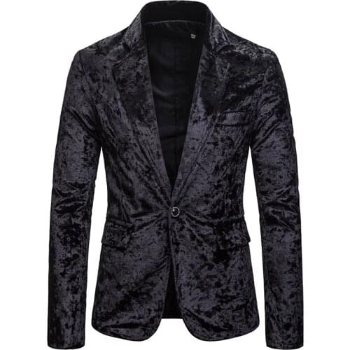 Men Blazers Slim Fit Autumn Winter Fashion Casual Suit Jackets Wedding Groom Business Party Prom Banquet Stage Costume Singer