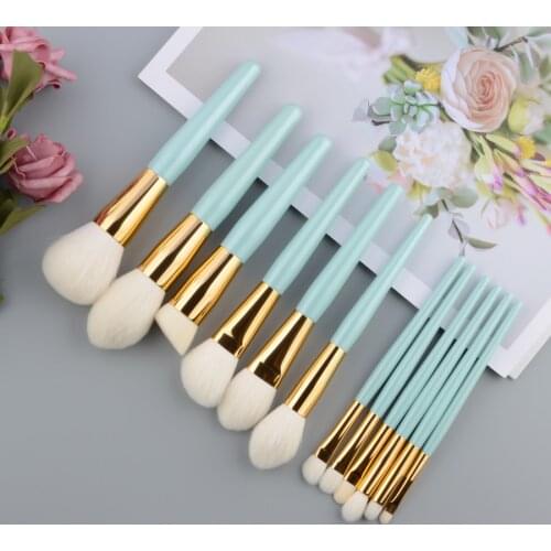 12pcs/set High quality Goat Hair Makeup brushes set Powder Foundation highlighter detail eye shadow contour concealer brush