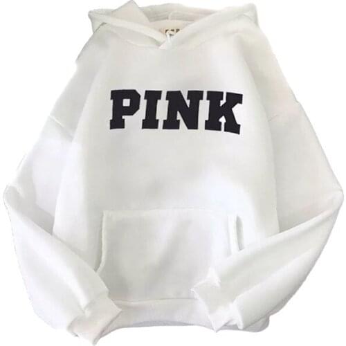 Spring And Autumn 2021 New Womens Hoodie Fashion Trend Pink Letter Fleece Sweatershirts