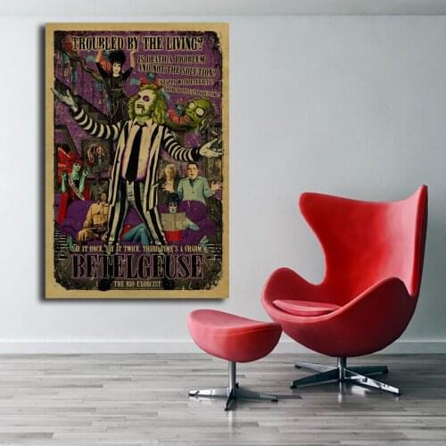 Horror Beetlejuices Movie Poster Vintage Canvas Paintings Prints Picture Modular For Living Room Bedroom Home Decor