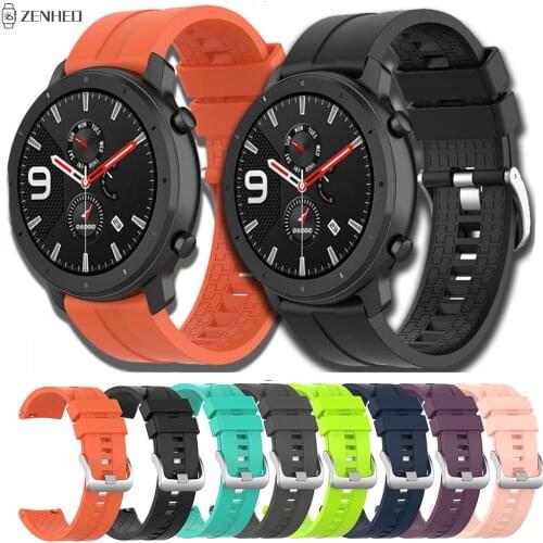22mm Soft Silicone Strap For Xiaomi Huami Amazfit GTR 47mm Bracelet Watchband for Huami Amazfit Stratos 2 2S Smartwatch Band
