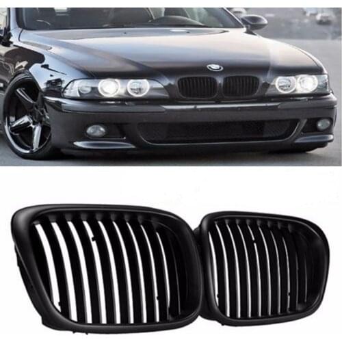 2pcs OEM Style Car Front Black Wide Kidney Grille Grill For BMW E39 5 series 1997 1998 1999 2000 2001 2002 2003