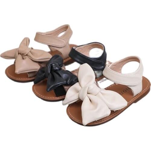 Baby Girls Bow Knot Sandals Cute Summer Soft Sole Flat Princess Shoes Infant Non-slip First Walkers 2 4 5 6 7 8 9 10 11 12 Years