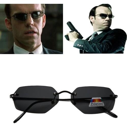 Cool The Matrix Neo Style Polarized titanium Sunglasses Ultralight Rimless Men Driving Brand Design Sun Glasses Oculos De So