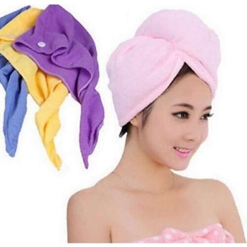 Quick Dry Microfiber Towel Hair Magic Drying Turban Wrap Hat Cap Spa Bathing Hot