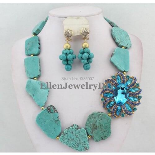 Amazing African hot Jewelry Set Nigerian African Wedding Beads Jewelry Set hot Beads Necklace Set W7561