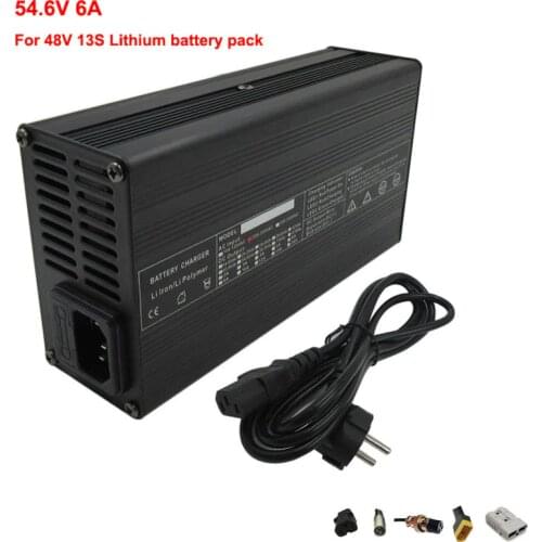 360W Input 110V / 220V 48V 6A Output 54.6V 6A Li-ion Charger XLRM GX16 Used for 48 V 20AH 30AH 40AH 13S Ebike E-scooter battery