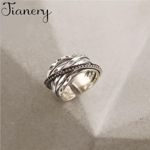 JIANERY Personality Punk Vintage Silver Color Irregular Rings For Women Jewelry Engagement Opening Ring