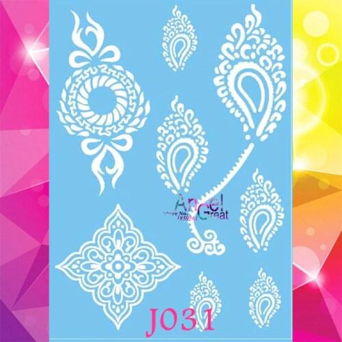 1PC White Henna Temporary Tattoo Flower Design Fake Waterproof Tattoo AJ031 Large Women Wedding Brides Tatoo tatouage taty