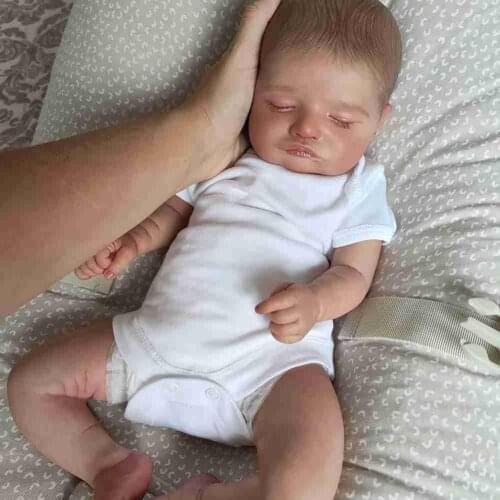19 Inch 49cm White Romper Sweet Sleeping Rebirth Dolls Realistic Assembled Dolls Nipple Bottle Gift