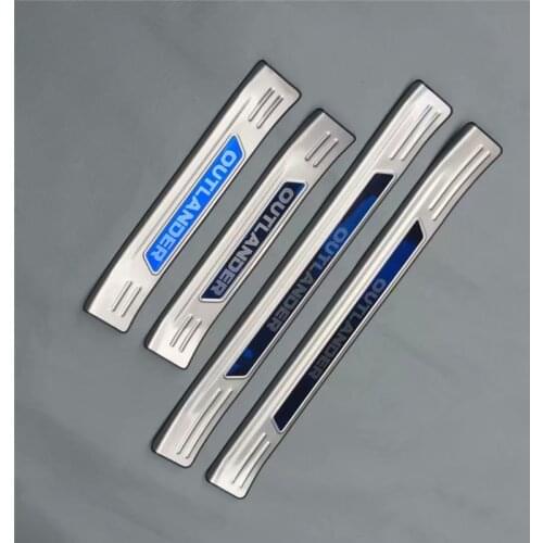 4pcs/set Stainless steel exterior door sill strip fit for 2018 OUTLANDER Threshold trim welcome pedal Scuff plate guard cover