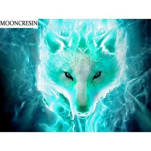 Diamond Mosaic Embroidery Cross Stitch Animal 5D Diy Diamond Painting Wolf Full Square Rhinestone Wall Sticker Decoration Home