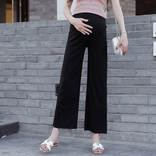 Maternity pants thin section maternity wide-leg pants fashion summer leggings spring and autumn trousers cropped trousers