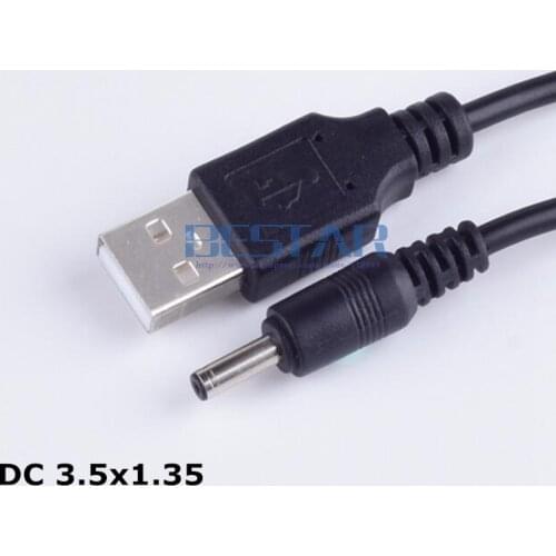 Black DC Power Plug Adapter USB Convert To DC 3.5*1.35 / 3.5*1.35mm 3.5mm x 1.35mm 3.5mm/1.35mm Jack charging power Cable 1M 3FT