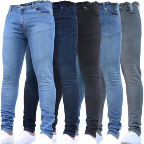 New mans Hot Multi color jeans Summer Solid Color Skinny Jeans High Elastic Cotton Denim Retro Washed Hip Hop Pencil Pants