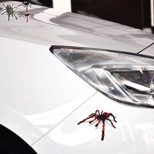 Etie Car-styling 3D Cartoon Spider Funny Car Sticker and Decal for Ford Focus 2 3 Volkswangen Golf 5 6 7 Polo Kia Renault Opel