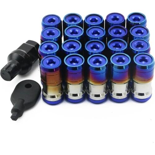Racing Concealed Heptagon Formula Steel Wheels Lock Lug Nuts Acorn Rim Close End M12xP1.25 M12xP1.5 20Pcs/set