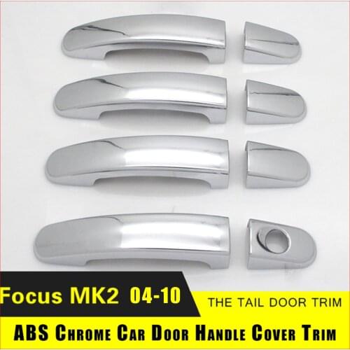 For Ford Focus 2 MK2 MK2.5 2004 2005 2006 2007 2008 2009 2010 Chrome Door Handle Cover Exterior Trim Car Stickers Accessories